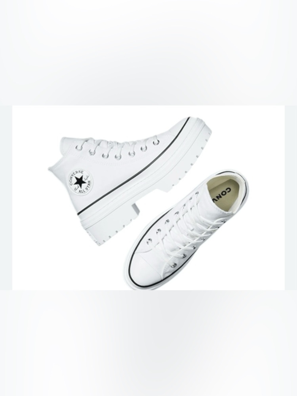 Converse White High-Top Platform Sneakers
Size 4.5 Kids-6 women’s